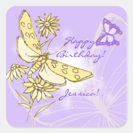 Adesivo de borboleta de pêssego púrpura