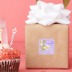 Adesivo de borboleta de pêssego púrpura