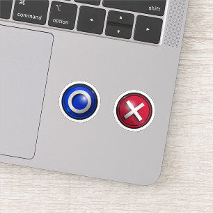 Adesivo de Botões de Votação Azul Vermelho