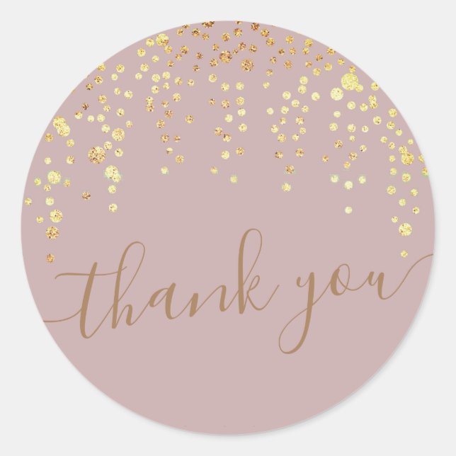 adesivo de brilho de confete dourado obrigado Stic (Frente)