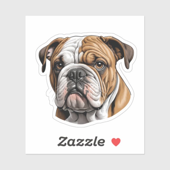 Adesivo de Bulldog Adorável - Presente de Sobrecar (Folha)