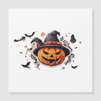 Adesivo de Cabeça de Abóbora de Haloween Transpare