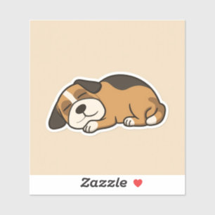 Adesivo de Cachorrinho Sonolento Adorável