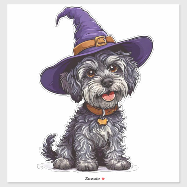 Adesivo de Cachorro de Halloween com Decalque de C (Folha)