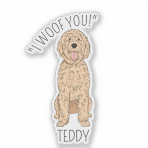 Adesivo de cachorro Golden Doodle personalizado Eu