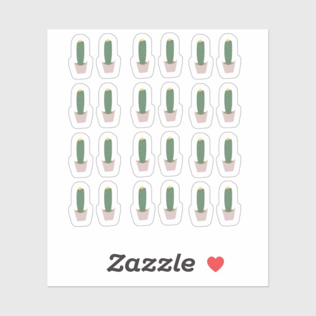 Adesivo de Cacto Alto em vaso Botânico Cactos Dese (Folha)