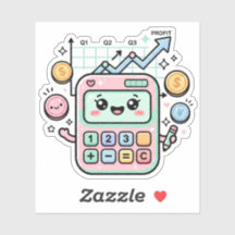 Adesivo de Calculadora Financeira Pastel Kawaii pa