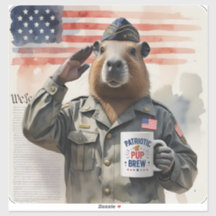 Adesivo de Capivara Veterano