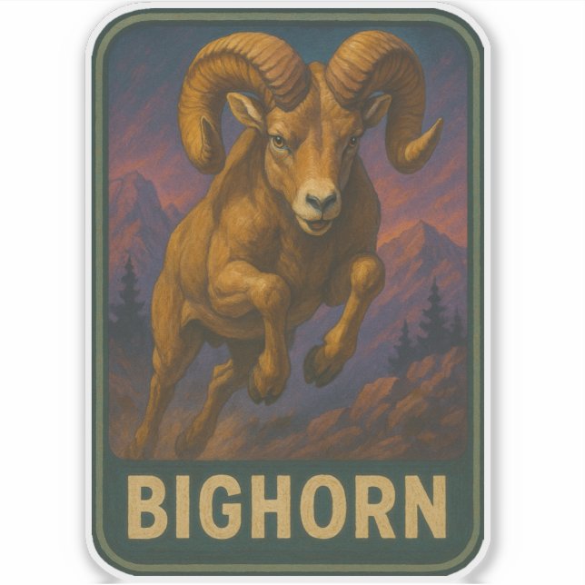 Adesivo de Carneiro Bighorn (Frente)