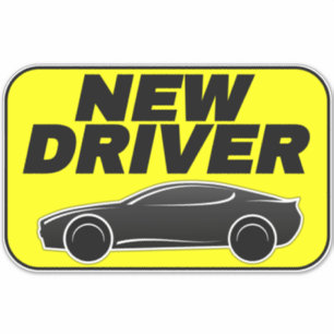 Adesivo de Carro Amarelo Moderno (Motorista Novo E