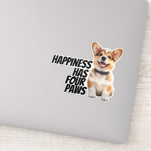 Adesivo de Carro Corgi – “A Felicidade Tem Quatro 
