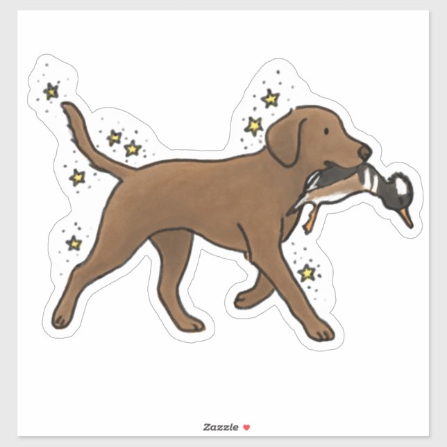 Adesivo de Carro de Caça ao Labrador Retriever de  (Folha)