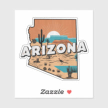 Adesivo de Carro Retro do Estado do Arizona