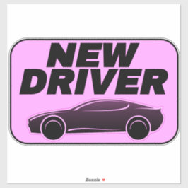 Adesivo de Carro Rosa Moderno (Estudante Motorista