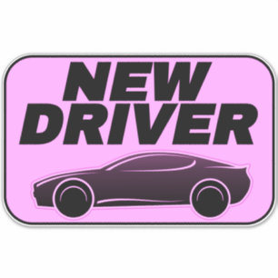 Adesivo de Carro Rosa Moderno (Estudante Motorista