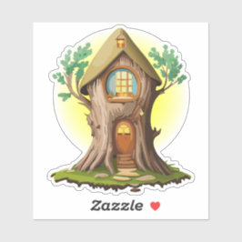 Adesivo de Casa da Floresta do Gnome Natural