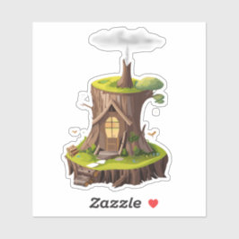 Adesivo de Casa da Floresta do Gnome Natural