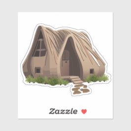 Adesivo de Casa na Floresta do Gnome Natural