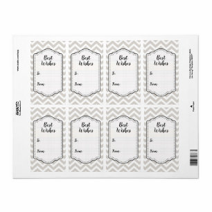 Adesivo de casamento cinza prateado e branco com c