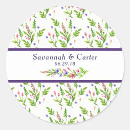 Adesivo de casamento de flores de verão da moda