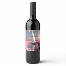 Adesivo de casamento de veleiro de flor de rosa