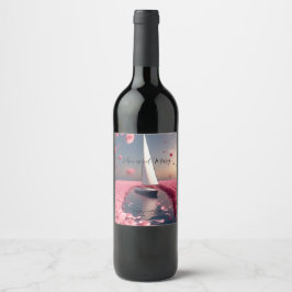 Adesivo de casamento de veleiro de flor de rosa