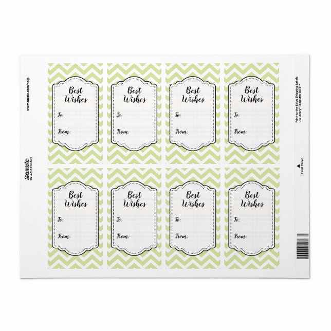 Adesivo de casamento em Pastel Verde e Branco com  (Folha completa)