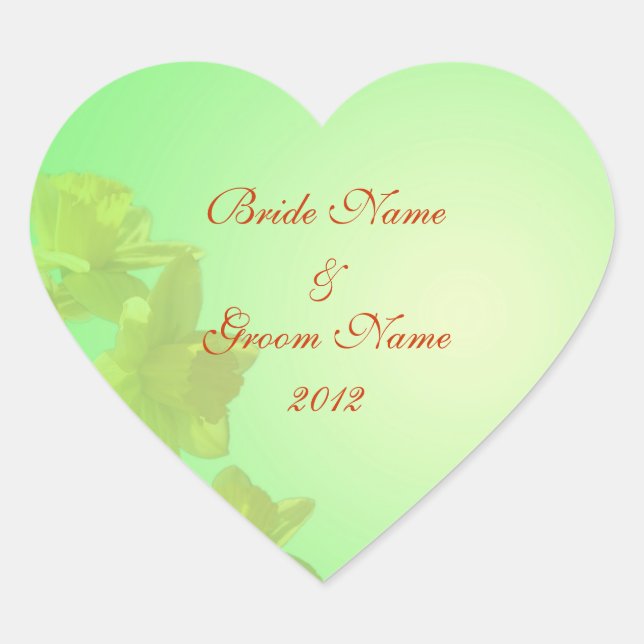 adesivo de casamento, flores de tulipa amarela (Frente)