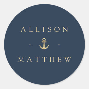adesivo de casamento náutico moderno