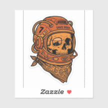 Adesivo de Caveira do Space Rider — Sticker de Ast
