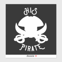 Adesivo de Caveira e Espadas Cruzadas de Pirata Br
