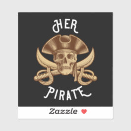Adesivo de Caveira e Ossos Cruzados Pirata Antigo