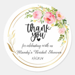 Adesivo de Chá de Noiva com Texto Editável