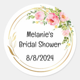 Adesivo de Chá de Noiva com Texto Editável