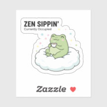 Adesivo de Chá do Sapo Zen – Animal de Nuvem Fofo 