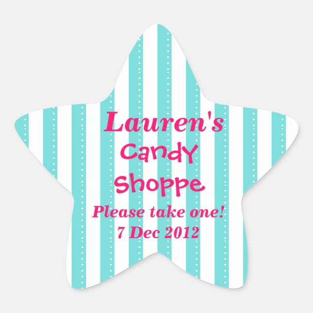 Adesivo de chocolate azul e rosa quente (Frente)