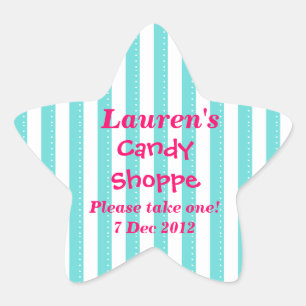 Adesivo de chocolate azul e rosa quente