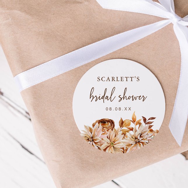 Adesivo de Chuveiro de Noiva de Outono (Fall Bridal Shower Sticker
)