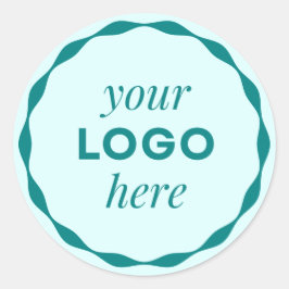 Adesivo de Círculo Recortado com Logotipo Azul Tur