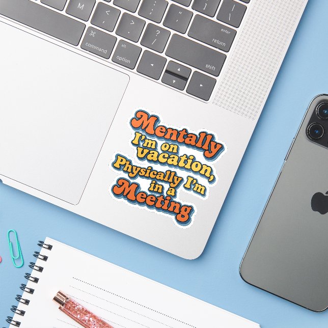 Adesivo de Citação Engraçada com Estilo Retrô (Notebook com iPhone)