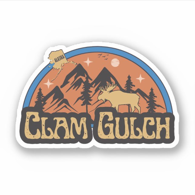 Adesivo de Clam Gulch, Alasca (Frente)