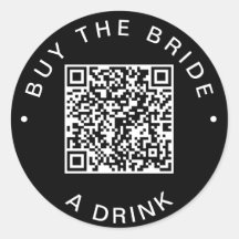 Adesivo de Código QR 'Chic Black Compre um Drink p