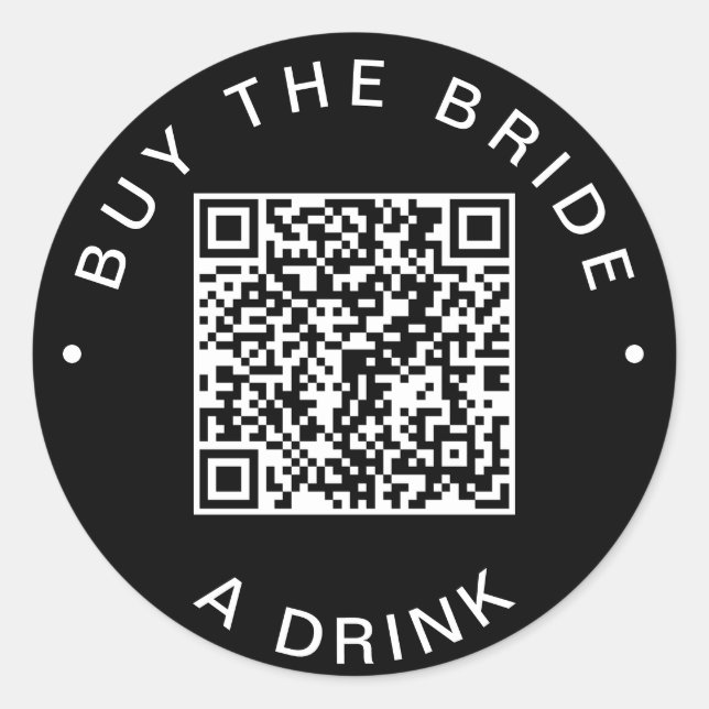 Adesivo de Código QR 'Chic Black Compre um Drink p (Frente)