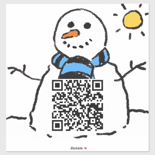 Adesivo de Código QR de Boneco de Neve (Folha)