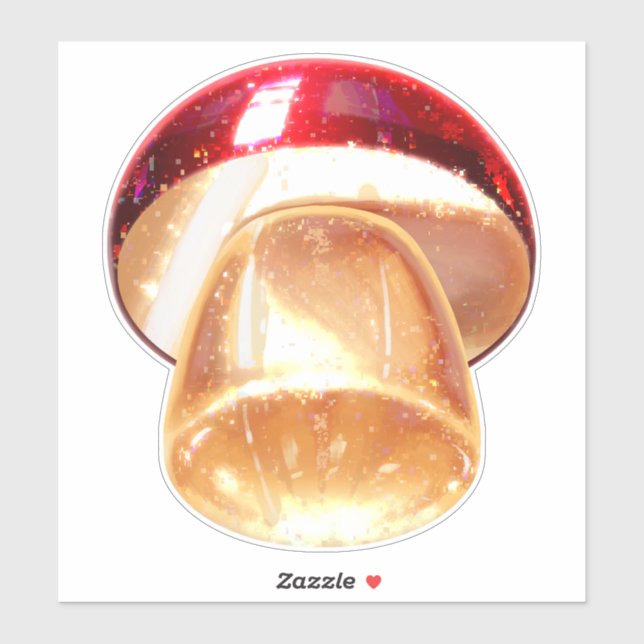 Adesivo de cogumelo vermelho moderno  (Folha)