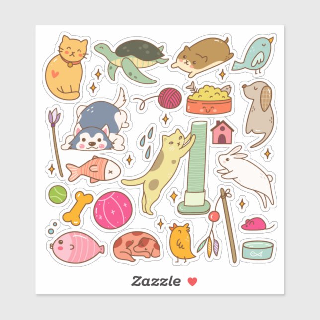 Adesivo de Coisas Aleatórias (Folha)