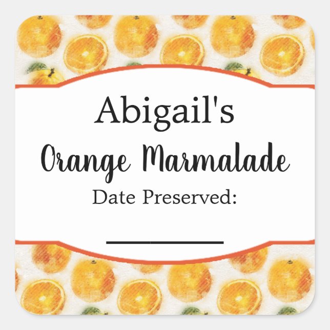 Adesivo de Conserva de Fruta Laranja (Frente)