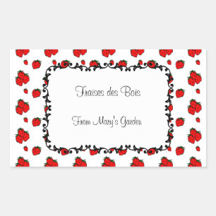 Adesivo de conserva de padrão de morango personali