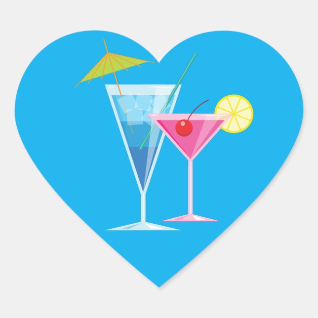 Adesivo de coquetel de praia tropical (Frente)