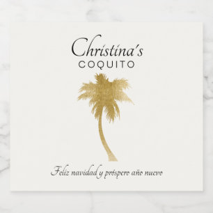 Adesivo de Coquito da Árvore de Palma Goldtone